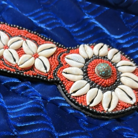 Beautiful Turquoise, Shell and Bead Statement Belt. Can Fit Most Sizes. 65” Long main image 4